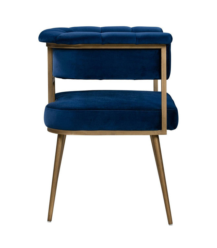 Aalwyn Velvet Dining Chair - Navy