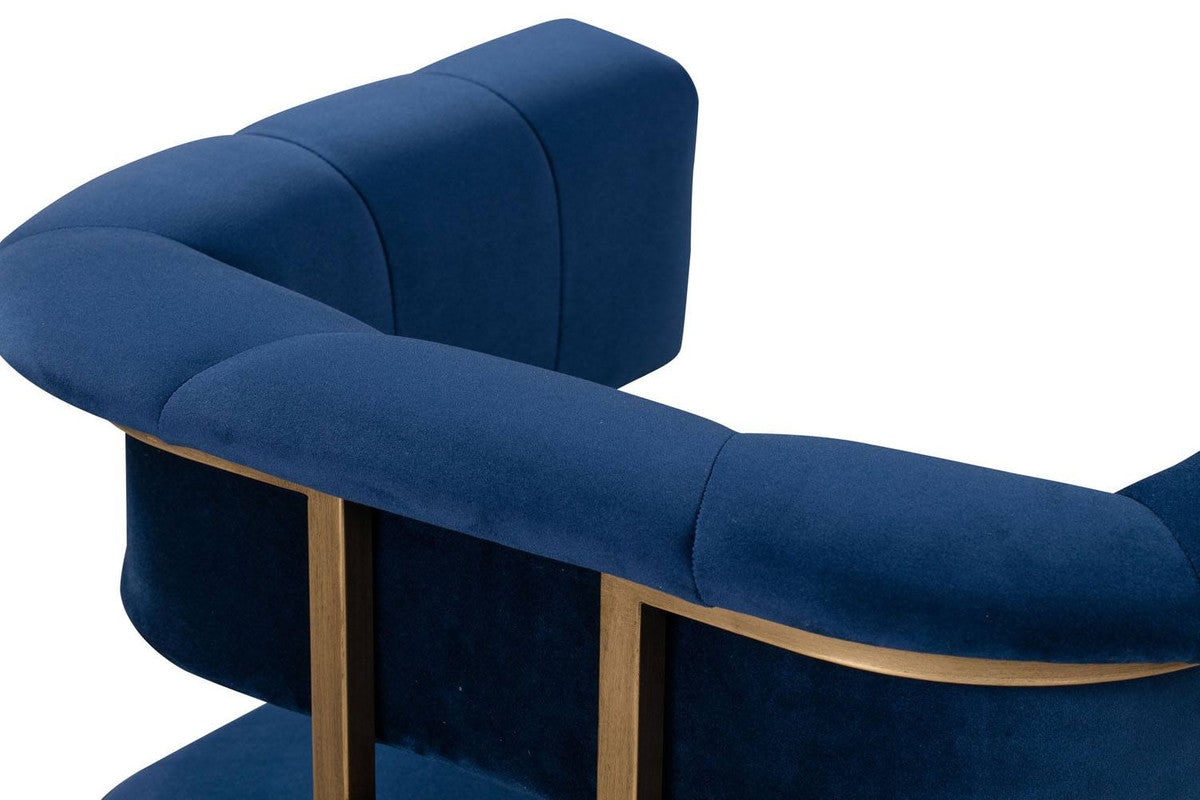 Aalwyn Velvet Dining Chair - Navy