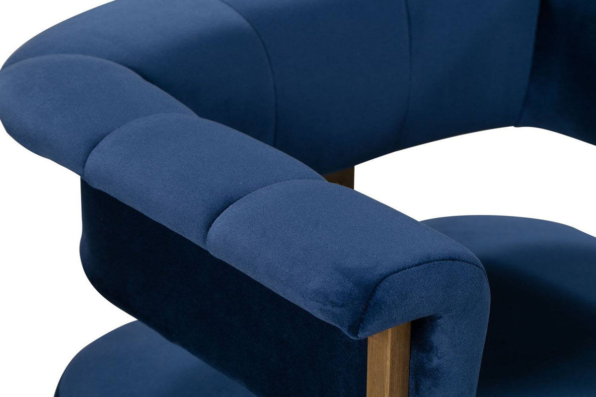 Aalwyn Velvet Dining Chair - Navy