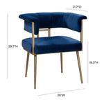 Aalwyn Velvet Dining Chair - Navy