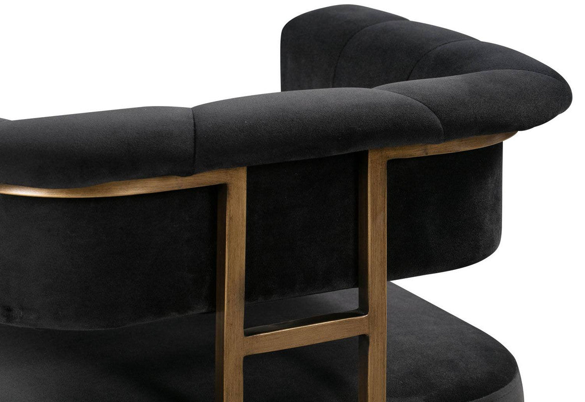Aalwyn Velvet Counter Stool - Grey
