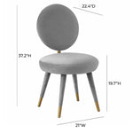Marisbu Velvet Dining Chair - Light Grey