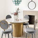 Marisbu Velvet Dining Chair - Light Grey