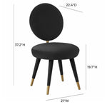 Marisbu Velvet Dining Chair - Black