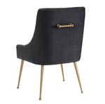 Aries Velvet Dining Chair - Grey/Gold