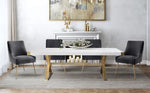 Zinna 95" Dining Table - White/Gold
