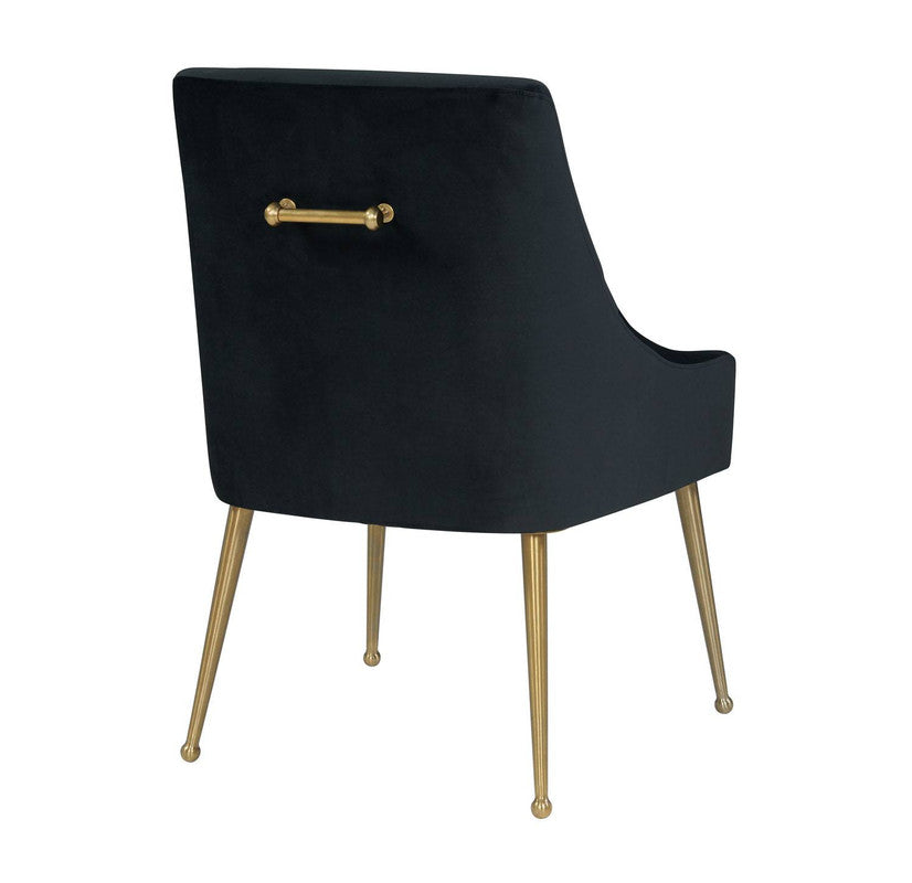 Aries Velvet Dining Chair - Black
