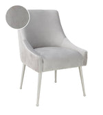 Aries Velvet Dining Chair - Grey