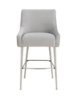 Aries Velvet Counter Stool - Light Grey