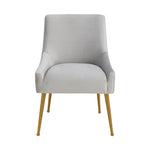 Aries Velvet Dining Chair - Light Grey