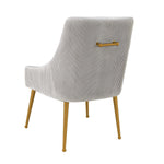 Aries Velvet Dining Chair - Light Grey