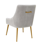 Aries Velvet Dining Chair - Light Grey
