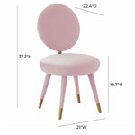 Marisbu Velvet Dining Chair - Bubble Gum