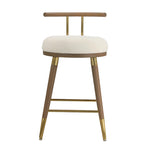 Foggia Velvet Bar Stool - Cream