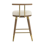 Foggia Velvet Bar Stool - Cream