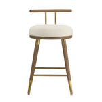Foggia Velvet Counter Stool - Cream