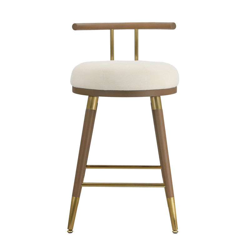 Foggia Velvet Counter Stool - Cream
