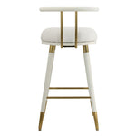 Foggia Vegan Leather Bar Stool - White