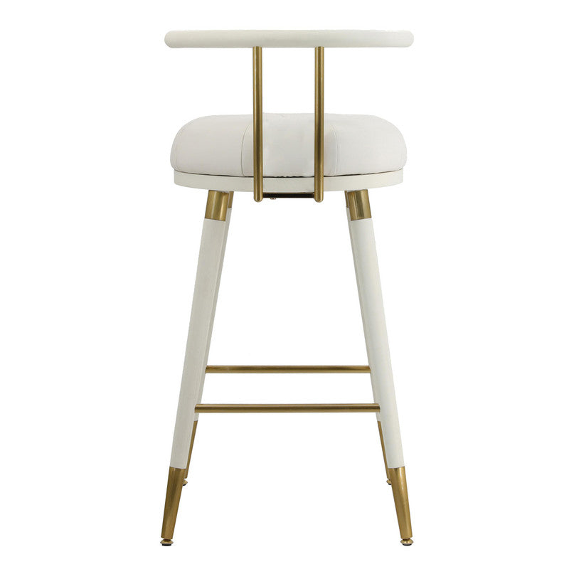 Foggia Vegan Leather Bar Stool - White
