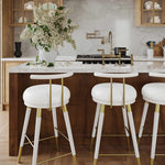 Foggia Vegan Leather Bar Stool - White