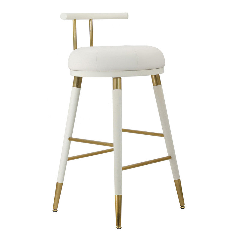Foggia Vegan Leather Counter Stool - White