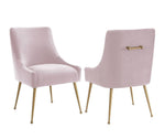 Aries Velvet Dining Chair - Blush
