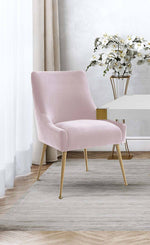 Aries Velvet Dining Chair - Blush