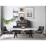 Aries Velvet Dining Chair - Grey/Silver