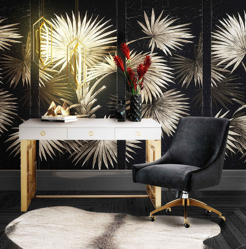 Aries Velvet Accent Chair - Black