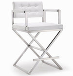 Annadale Vegan Leather Counter Stool - White