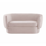 Shugir Curved Back Velvet Loveseat - Blush
