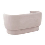 Shugir Curved Back Velvet Loveseat - Blush