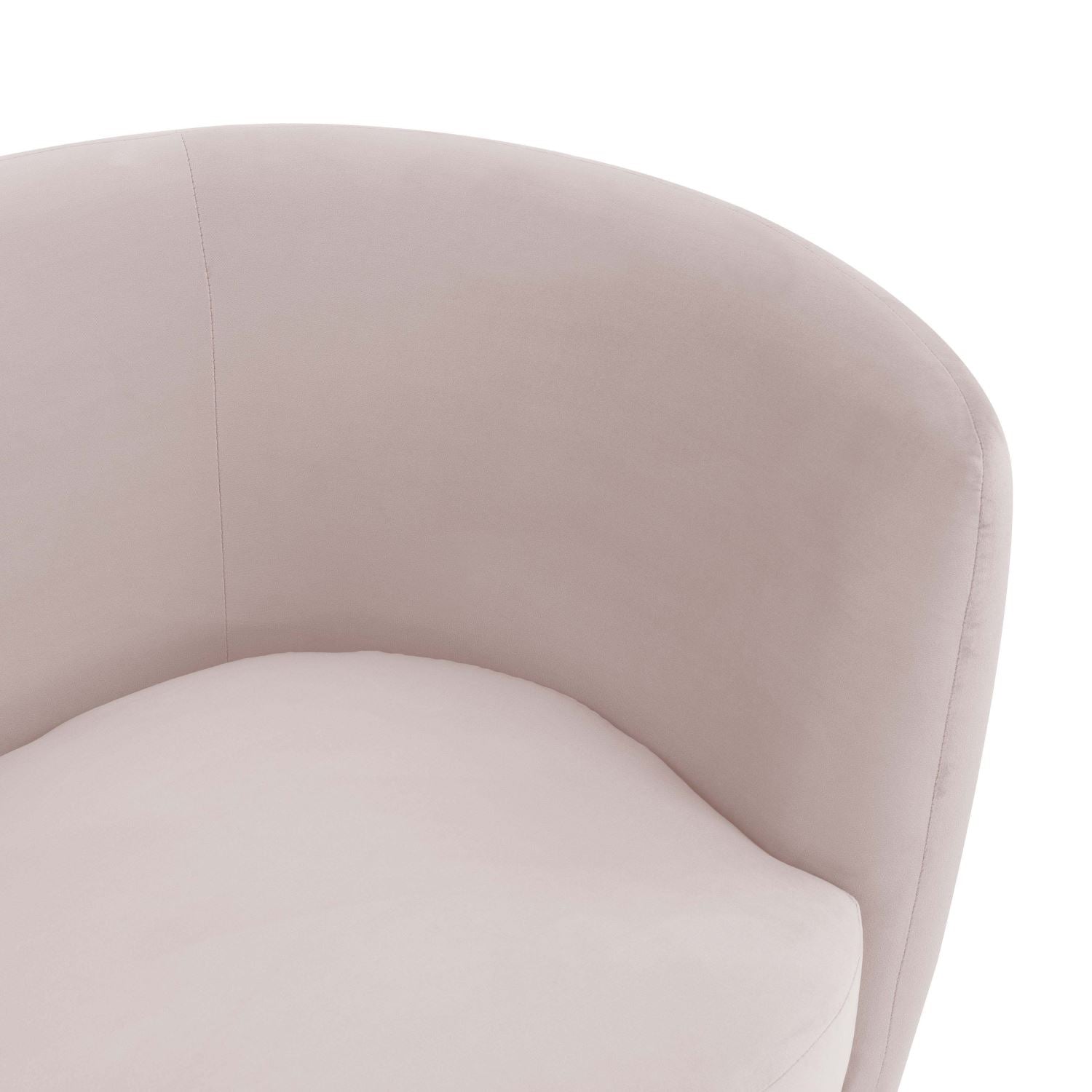 Shugir Curved Back Velvet Loveseat - Blush