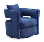 Esselen Velvet Swivel Accent Chair - Navy