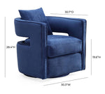 Esselen Velvet Swivel Accent Chair - Navy