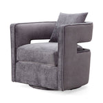 Esselen Velvet Swivel Accent Chair - Grey