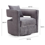 Esselen Velvet Swivel Accent Chair - Grey