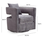 Esselen Velvet Swivel Accent Chair - Grey