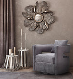 Esselen Velvet Swivel Accent Chair - Grey