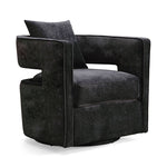 Esselen Velvet Swivel Accent Chair - Black