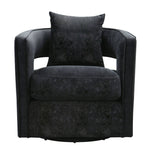 Esselen Velvet Swivel Accent Chair - Black