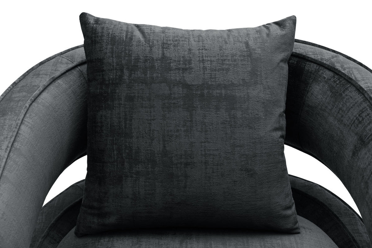 Esselen Velvet Swivel Accent Chair - Black