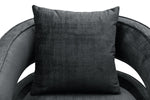 Esselen Velvet Swivel Accent Chair - Black