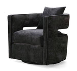 Esselen Velvet Swivel Accent Chair - Black