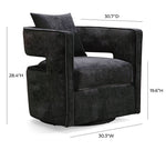Esselen Velvet Swivel Accent Chair - Black