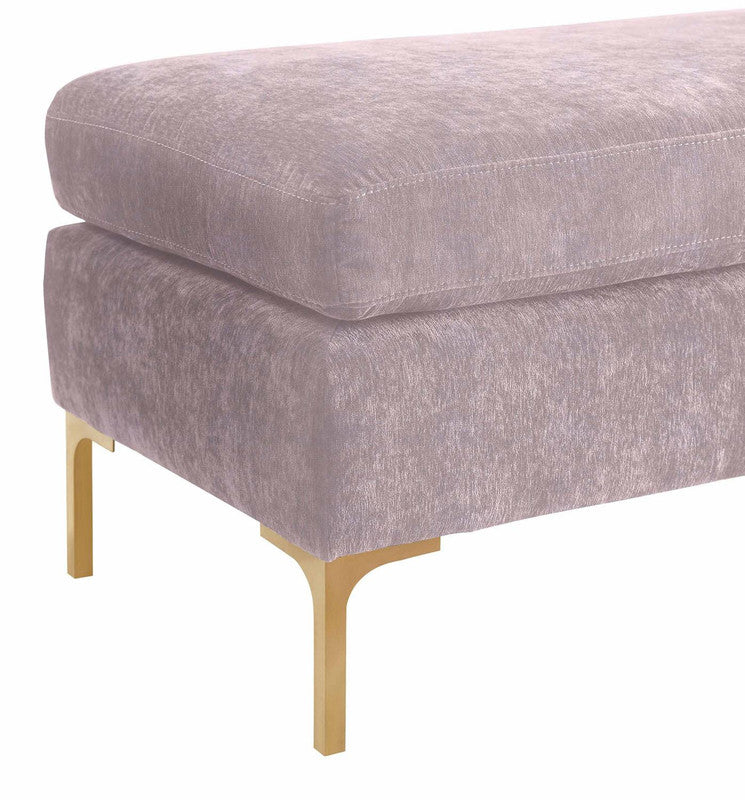 Calix Textured Velvet Bench - Blush