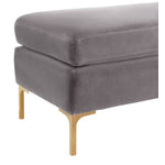 Calix Velvet Bench - Grey
