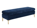 Calix Textured Velvet Bench - Navy