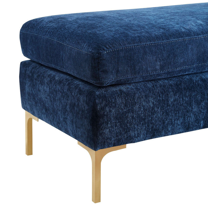 Calix Textured Velvet Bench - Navy