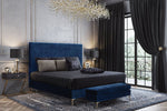 Calix Textured Velvet Bench - Navy